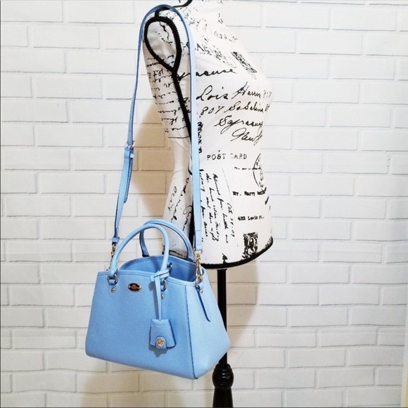 Coach Handbags - Coach Pale Blue Mini Carry All Messenger Bag